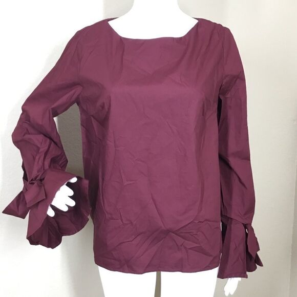 Soprano Tie Detail Bell-Sleeve Keyhole Blouse C4 - Picture 1 of 8